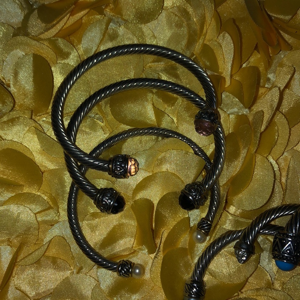 6 METAL BANGLES WITH STONES - Picture 4 of 4